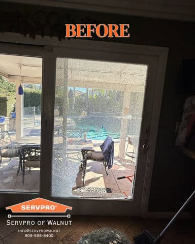 Gallery photos for Swift Glass Door Board-Up by SERVPRO Walnut: Image #1