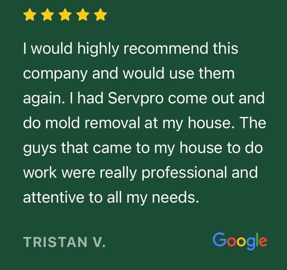 Project SERVPRO of Walnut Earns 5-Star Review for Mold Removal image